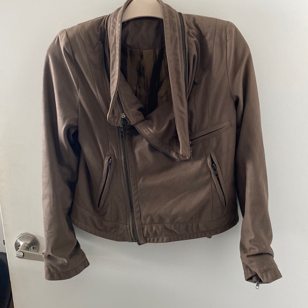 Faux suede brown jacket size M